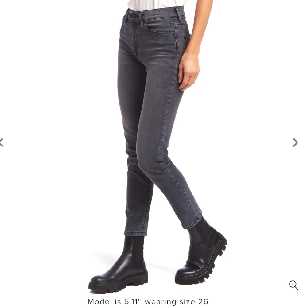 Mott & Bow Allen Mom Jeans Charcoal Gray Womens 31 x 28 Straight Tapered Denim